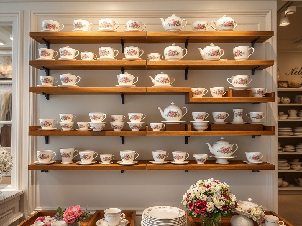 Mixed vintage and modern teacup set