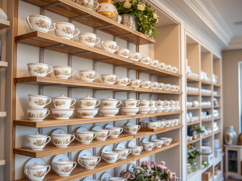 Blush and cream teacup arrangement
