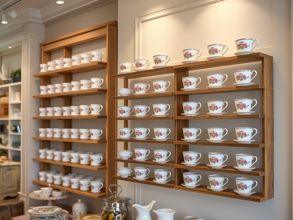 Marble tabletop with teacup rack