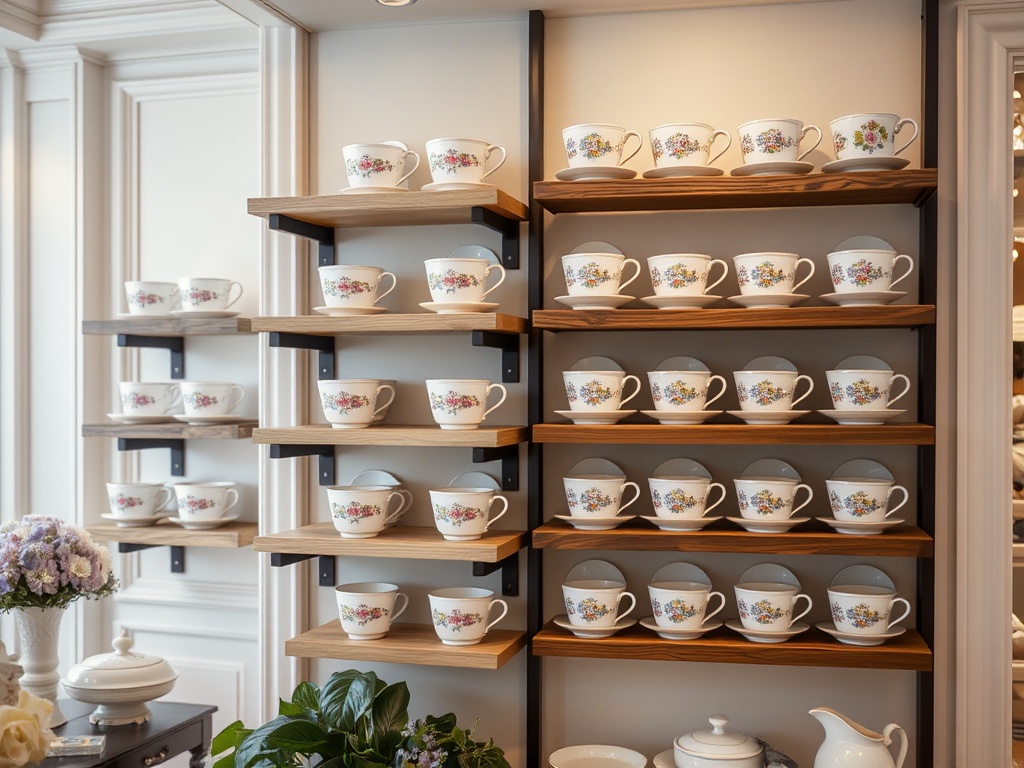 Vintage-inspired frame holder for teacups