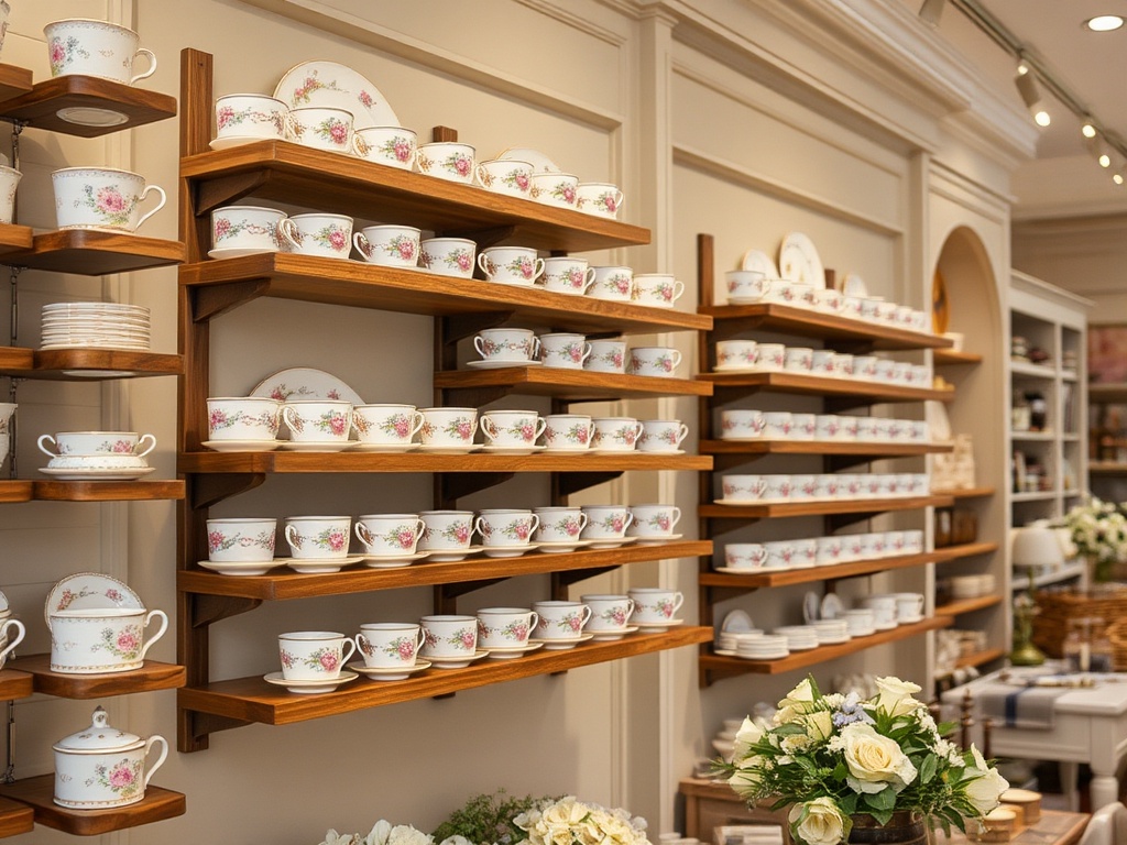 Porcelain teacups in soft afternoon light
